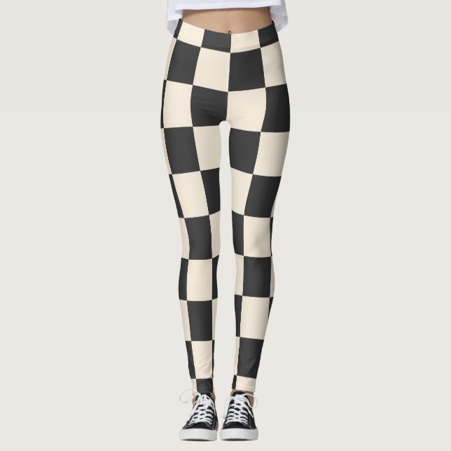 Black and White Checkered Leggings (Front)
