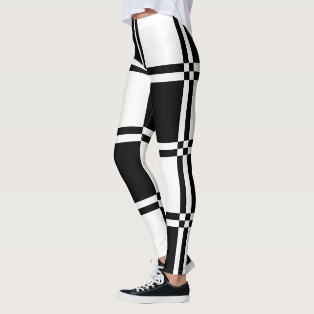 Black and White Checkered Leggings (Left)