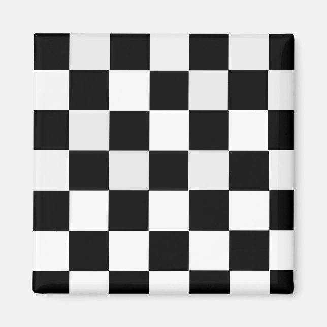 Black and White Checkered Magnet (Front)