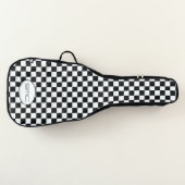 Black and White Checkered Monogram Guitar Case (Front)