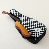 Black and White Checkered Monogram Guitar Case (3/4)