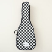 Black and White Checkered Monogram Guitar Case (Front)