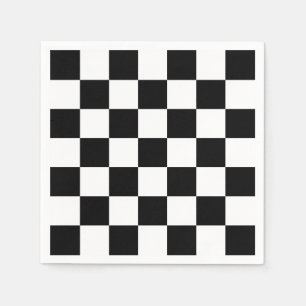 Black and White Checkered Napkins