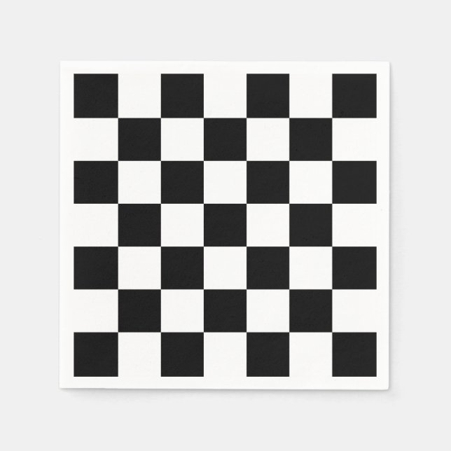 Black and White Checkered Napkins (Front)
