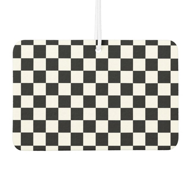 Black and white checkered pattern air freshener (Front)