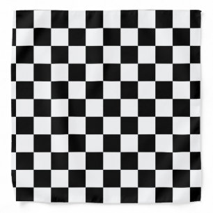 Black and White Checkered Pattern Bandana