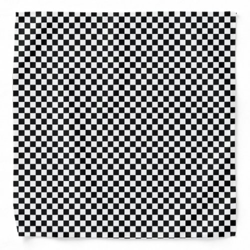 Black and White Checkered Pattern Bandana