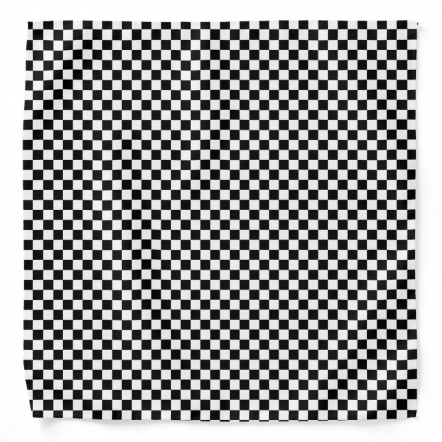 Black and White Checkered Pattern Bandana (Front)