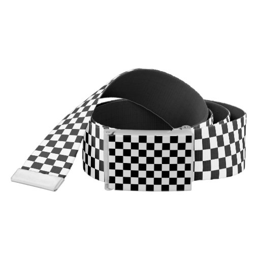 Black and White Checkered Pattern Belt | Zazzle