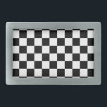 Black and White Checkered Pattern Belt Buckle<br><div class="desc">Design of a classic black and white checkered pattern.</div>
