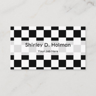 Black and White Checkered Pattern Business Card