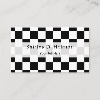 Black and White Checkered Pattern Business Card