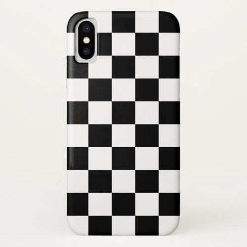 Black and White Checkered Pattern iPhone X Case