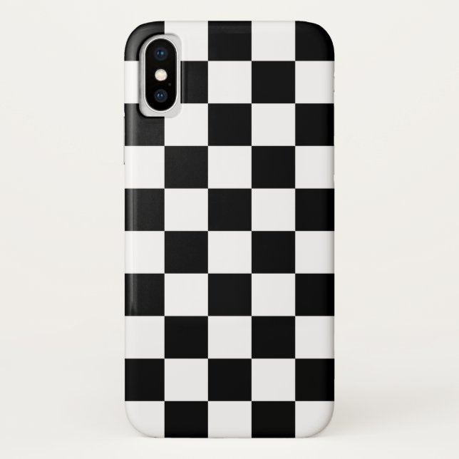 Black and White Checkered Pattern Case-Mate iPhone Case (Back)
