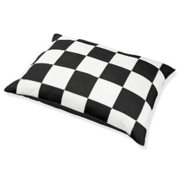Black And White Checkered Pattern Dog Bed