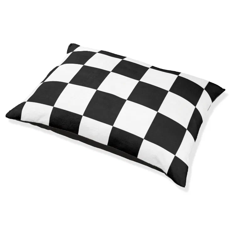 Black And White Checkered Pattern Dog Bed | Zazzle