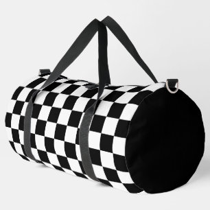 Black and White Checkered pattern Duffle Bag