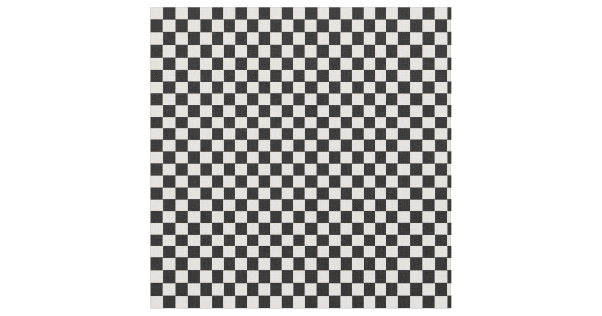 Black and white checkered pattern. fabric Zazzle