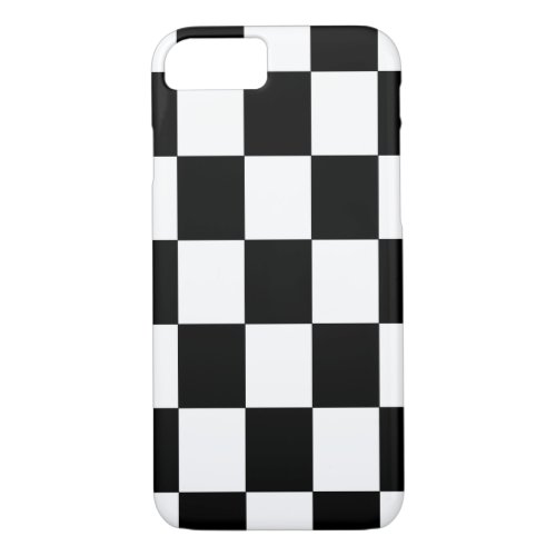 Black and White Checkered Pattern Geometric iPhone 87 Case
