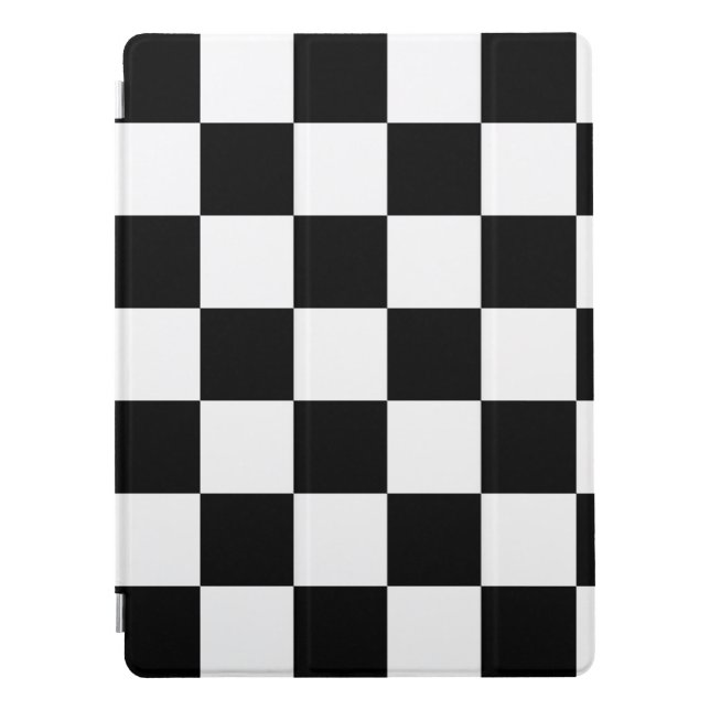Black and White Checkered Pattern iPad Pro Cover (Front)
