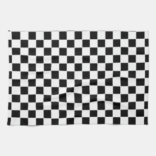 Black and White Checkered Pattern Kitchen Towel