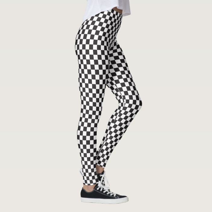 Black And White Checkered Pattern Leggings | Zazzle.com