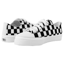 white checkered shoes
