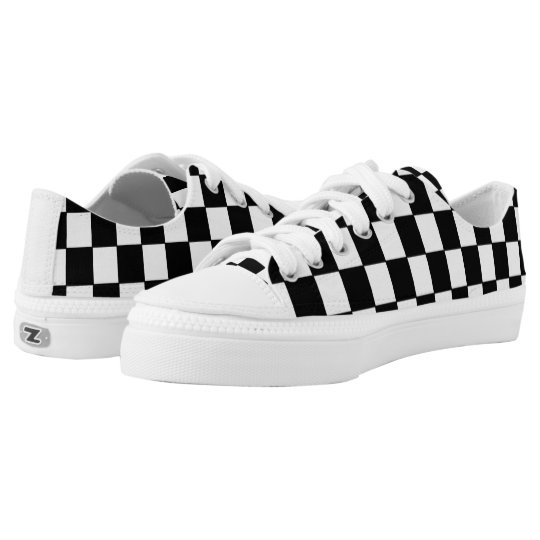 white and black checkered shoes