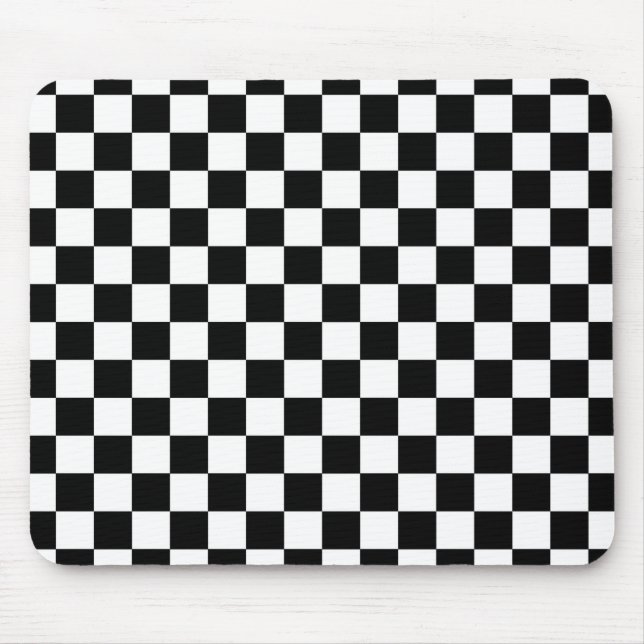 Black and white checkered pattern mouse pad (Front)