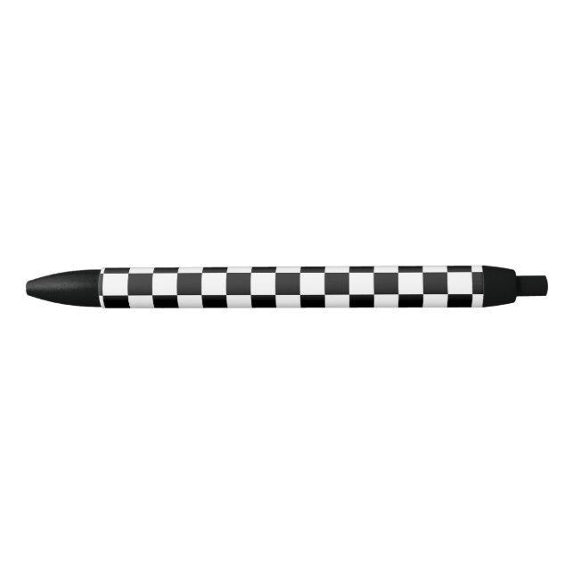 Black and White Checkered Pattern Pen (Front)