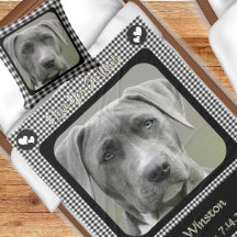 Black and White Checkered Pattern Pet Dog Memorial