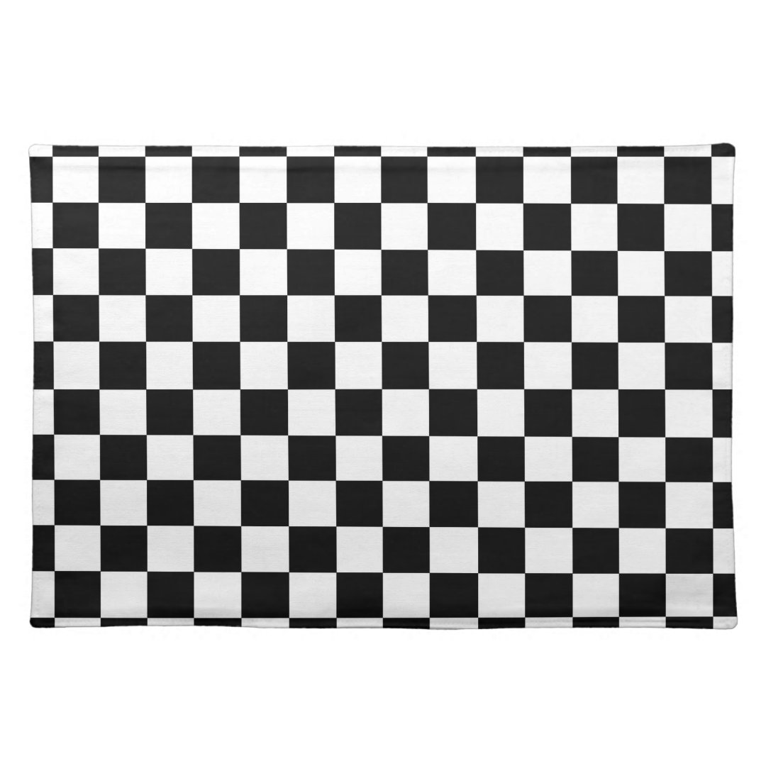 Black and white checkered pattern placemat Zazzle