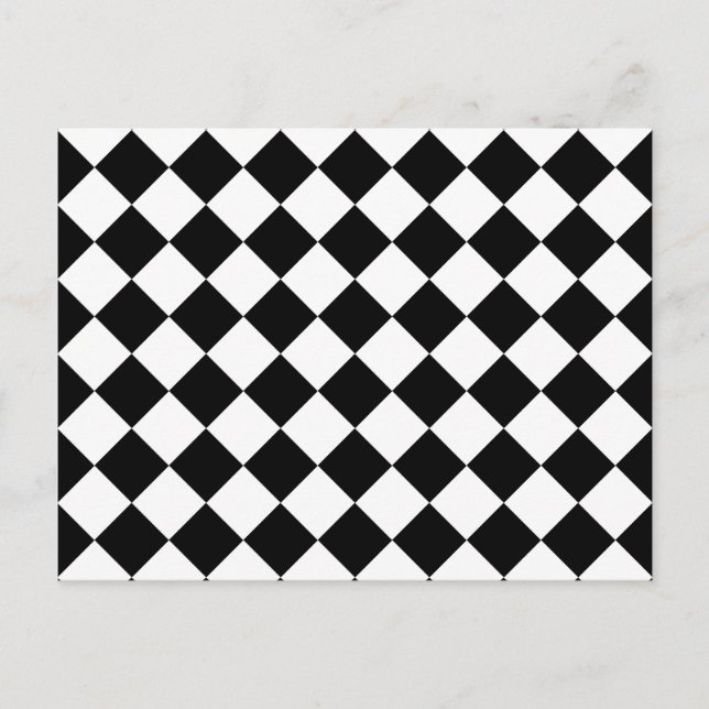 Black and White Checkered Pattern Postcard (Front)