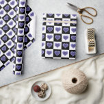 Black and white checkered pattern, purple hearts  wrapping paper<br><div class="desc">Purple watercolor hearts black and white checkered pattern. Cute design perfect for checkered pattern lovers. Grab this design as Valentine’s day or Mother’s day gift for your mom,  wife,  sister,  or girlfriend. The design is also great as a Christmas gift.</div>