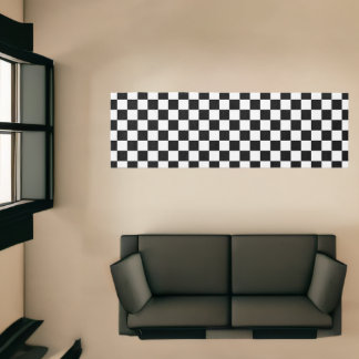 Black and White Checkered Pattern Runner