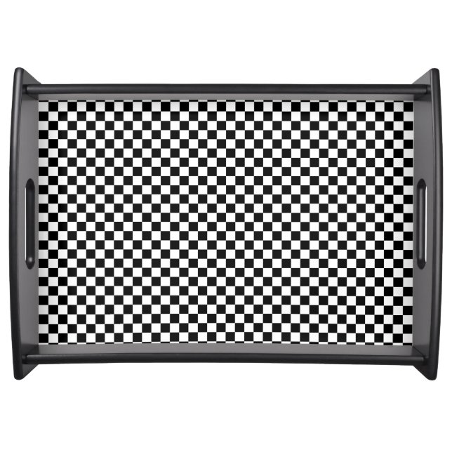 Black and white checkered pattern serving tray (Front)