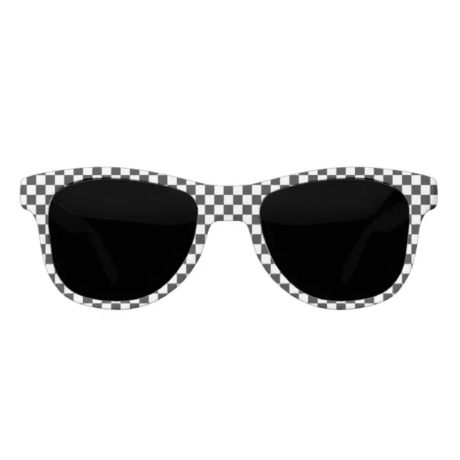 Black And White Checkered Pattern Sunglasses | Zazzle