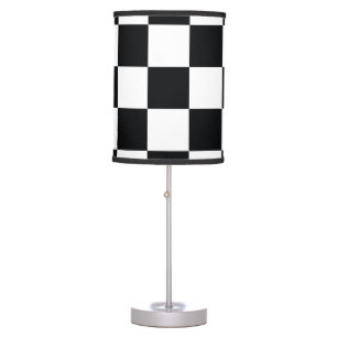 Black and White Checkered Pattern Table Lamp