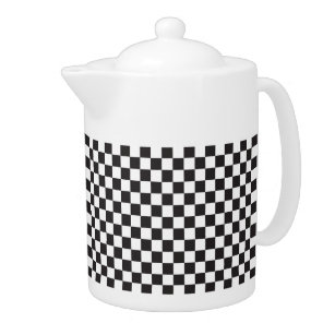 Black And White Teapots Zazzle Black And White Checkered Pattern Teapot
