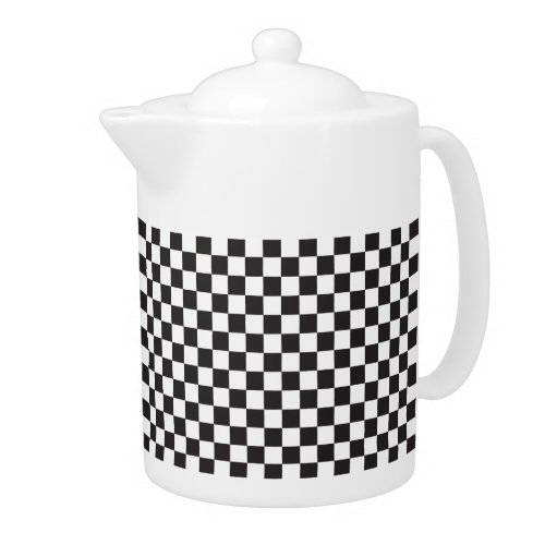 Black And White Checkered Pattern Teapot