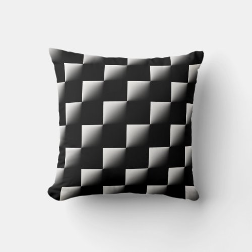 Black and White Checkered Pattern Throw Pillow