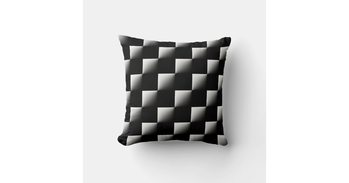 Black and White Checkered Pattern Throw Pillow Zazzle