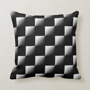 Black and White Checkered Pattern Throw Pillow