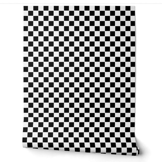 Black and White Checkered Pattern Wallpaper (Unrolling)