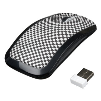 Black And White Checkered Pattern Wireless Mouse