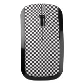 Black And White Checkered Pattern Wireless Mouse (Front)