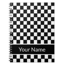 Black and White Checkered Personalized Name