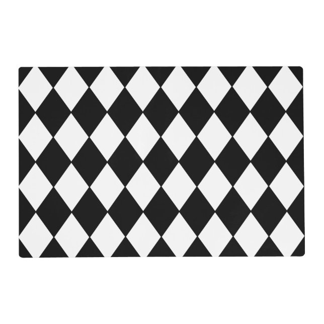 Black and White Checkered Placemat (Front)