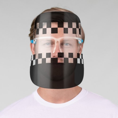 Black and White Checkered Police Officer Face Shield