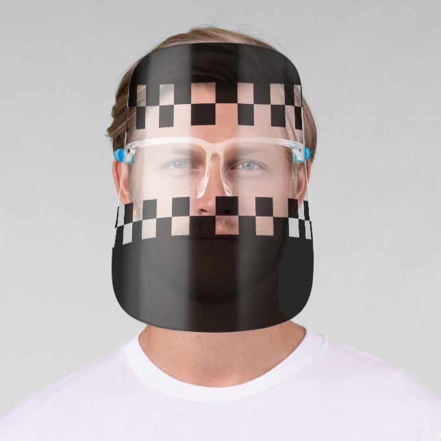 Black and White Checkered Police Officer Face Shield (Insitu)